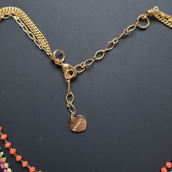 Nakamol Fuschia Layer Chain Necklace - Picture 6 of 9